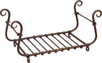 Biscottini International Biscottini - Brasero De Hierro Fundido Porta Le&ntilde;a Quemador De Le&ntilde;a Exterior E Interior Brasero Para Estufa Y Chimenea Rejilla De Le&ntilde;a Atizado