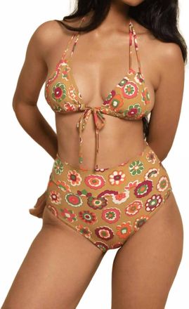 Montce Swim Euro Bow Bikini Top In Mazzy Floral