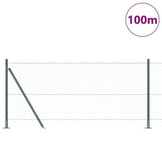 Berkfield Home Hexagon Fence Green 1x100 m Steel