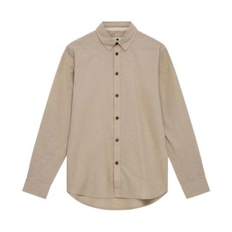 Anerkjendt Lange mouw katoen/linnen overhemd - Heren - Casual Overhemden - Beige - S - Katoen - Overhemden