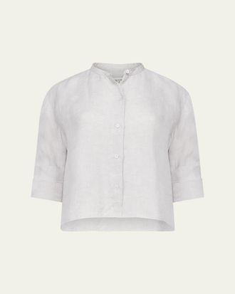 TWP Stand Collar Cut Off Shirt