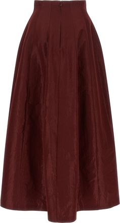 Alberta Ferretti Triacetate Maxi A-Line Skirt - Burgundy
