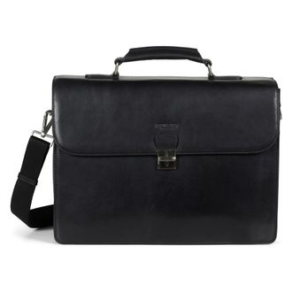 Howard London Klassieke Aktetas - Heren - Laptoptassen - Zwart - ONE Size - Leer - Tassen