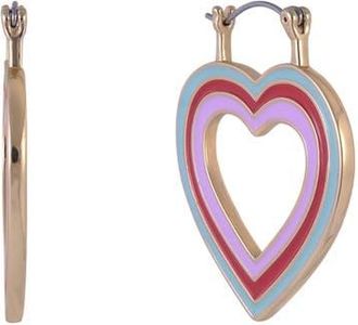Hallmark Enamel Heart Hoop Earrings in Red at Nordstrom