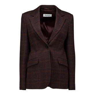 Max Mara Blazer de Cuadros - Jackets - Mujer - Marr&oacute;n - 2XS