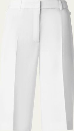 Akris Fiora City Silk Viscose Shantung Bermuda Shorts