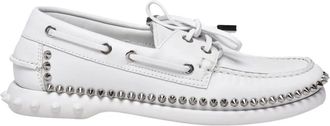 Christian Louboutin Gerockel Bootsschoenen - Dames - Bootschoenen - Wit - 37 EU - Leer - Schoenen