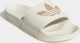 adidas Badesandale ADIDAS ORIGINALS LITE ADILETTE, Damen, Gr. 40,5, weiss (sanftes wei&szlig;, warm sandstone, warm sandstone), Synthetik, Schuhe Badesandale, Bade