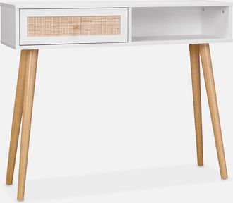 Sweeek Consola Estilo Escandinavo De Ca&ntilde;a, 100cm
