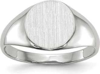 Diamond2Deal 14k White Gold Closed Back Signet Ring