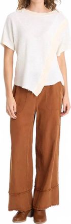 Xcvi Ursus Asymmetric Panel Pullover Top In Toasted Almond