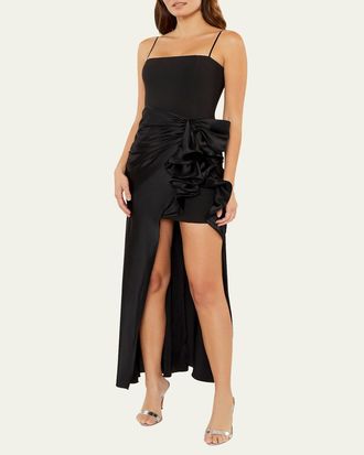 Cinq &agrave; Sept Drina Sleeveless Satin Wrap Gown