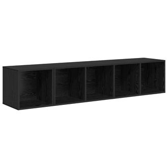Berkfield Home TV Cabinet Set Wall-mounted with Storage 2 pcs Black oak 37 x 37