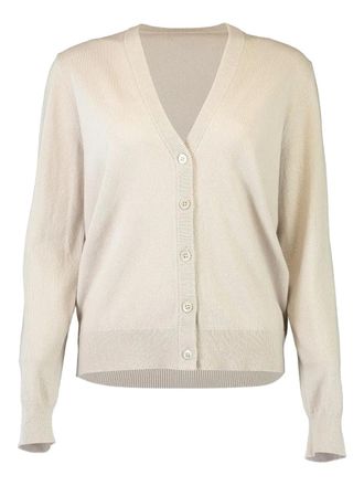 Michael Kors V-neck buttoned cardigan - women - Cashmere - S - Neutrals