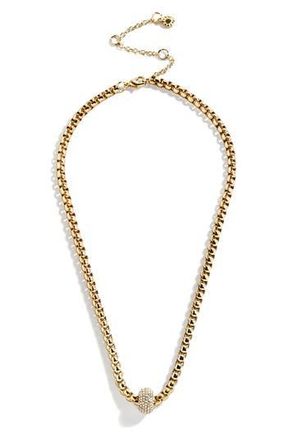 BaubleBar Jonie Pav&eacute; Pendant Necklace in Gold/Clear at Nordstrom Rack