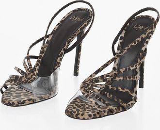Alev&igrave; Satin Animal-Print Sandals BENNY with Transparent Detail 12cm Heel Alev&igrave;
