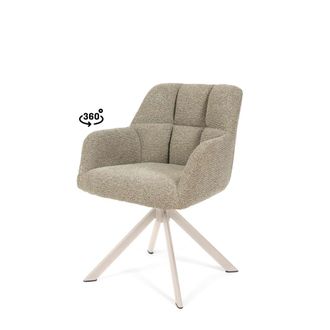 Koketto Home Silla de comedor giratoria taupe con patas beige