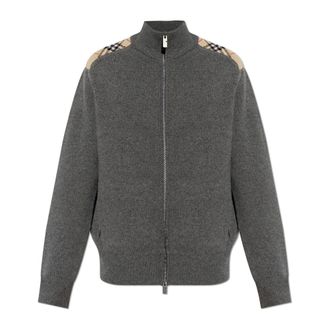 Burberry Cardigans, male, Gray, Size: M Jamie Wool Cardigan