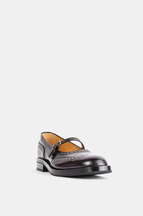 Churchs Womens Ballerines En Cuir De Veau Poli Bordeaux Red Flats Flat Shoes