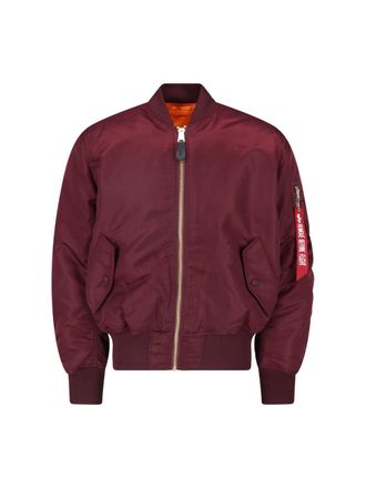 Alpha Industries Bordeaux Reversible MA-1 Nylon Bomber Jacket