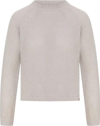 Herno Trui met Ribbels en Pailletten - Dames - Ronde hals truien - Beige - M - Pailletten - Truien & Vesten