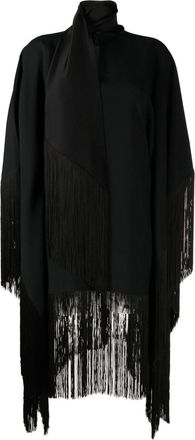 Taller Marmo Mrs. Ross Piccolo scarf fringed kaftan dress - women - Other fibres - OS - Black