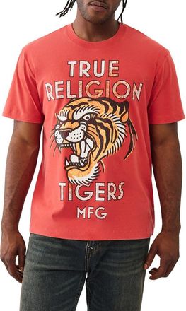 True Religion MFG Tiger Cotton Graphic T-Shirt in Trv Red at Nordstrom, Size Xxx-Large