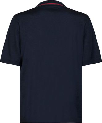 Gucci Mens Wool Polo Shirt Blue T-shirts And Polos