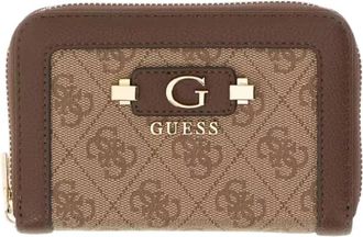 Guess Lindsey SLG Medium Zip Around - Dames - Portefeuilles - Bruin - ONE Size - Accessoires
