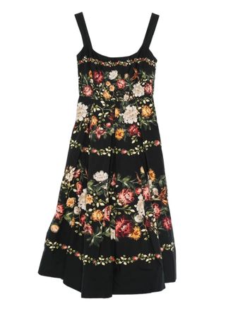 Agua Bendita Alcaparra Paramo strappy floral dress - women - Cotton - M - Black