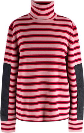 Moncler Pink Striped High Neck Wool Jumper Size L
