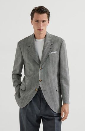 Brunello Cucinelli Chevron blazer in Medium Grey at Nordstrom, Size 52 It