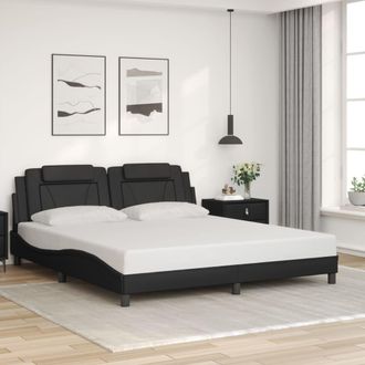 vidaXL Vidaxl - Estructura De Cama Sin Colch&oacute;n Cuero Sint&eacute;tico Negro 180x200 Cm