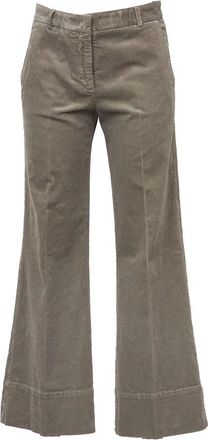 Ql2 Quelledue Wijde broek - Dames - Wijde Broeken - Grijs - M - Katoen - Broeken