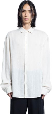 Ann Demeulemeester Andre Shirt in Light Cotton Dobby Stripes