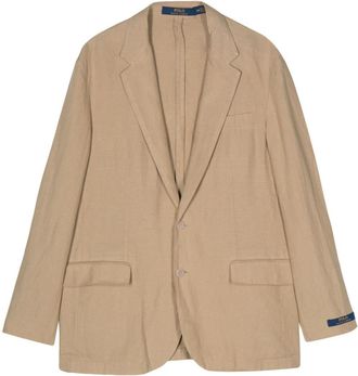Polo Ralph Lauren single-breasted linen blazer - men - Viscose/Polyester/Linen/Flax - S - Neutrals