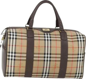 Burberry Pre-owned Weekend Bags, female, Beige, Size: ONE SIZE Pre-owned Boston Bag