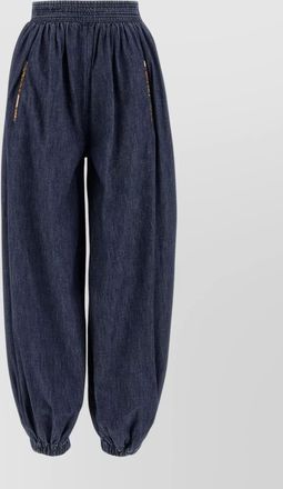 Valentino Garavani chambray denim pants elastic cuffs