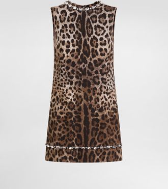 Dolce & Gabbana Leo-print Cady Dress - Woman Dresses Animal Print 36