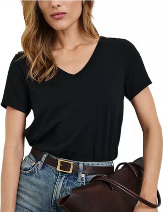 Rails Short Sleeve Classic V T-Shirt In Black