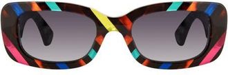 Kurt Geiger 52mm Rectangular Sunglasses in Rainbow/Smoke at Nordstrom