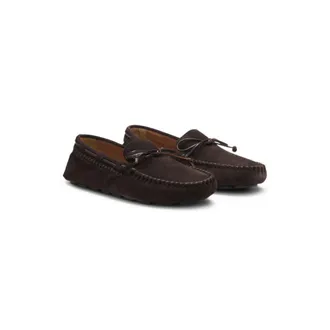 BOSS Suede moccasins with whipstitching