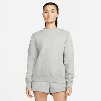 Nike Womens Nike Sportswear Phoenix Fleece Crew-Neck Sweatshirt in Grey | DQ5751-063