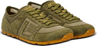Balmain Racer 45 trainers in suede and ripstop nylon in Khaki at Nordstrom, Size 40