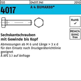 OEM Tornillo Hexagonal Iso 4017 Vg M12x 80 A 4 Bumax88 25 Piezas Bufab