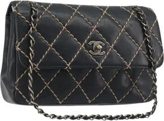 Chanel Pre-owned Vintage Schoudertas - Dames - Vintage Schoudertas - Zwart - ONE Size - Leer - Vintage