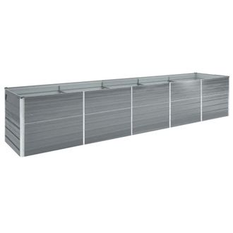 Berkfield Home Garden Raised Bed Galvanised Steel 400x80x77 cm Grey | Size: 400 x 80 x 77 cm