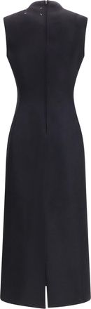 Maison Margiela Womens Sleeveless Virgin Wool Midi Dress Black Fleece Ovis Aries