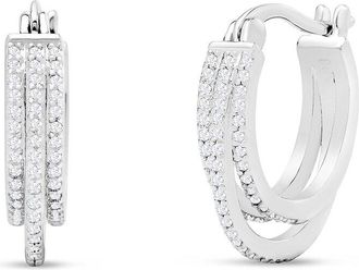 Jaclyn Smith Platinum Plated 0.50 Ct. Tw. Lab-Grown Moissanite Earrings