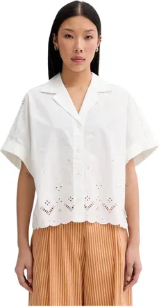 Marc O'Polo Dames, Blouses & Shirts, Wit, Maat: S Katoen